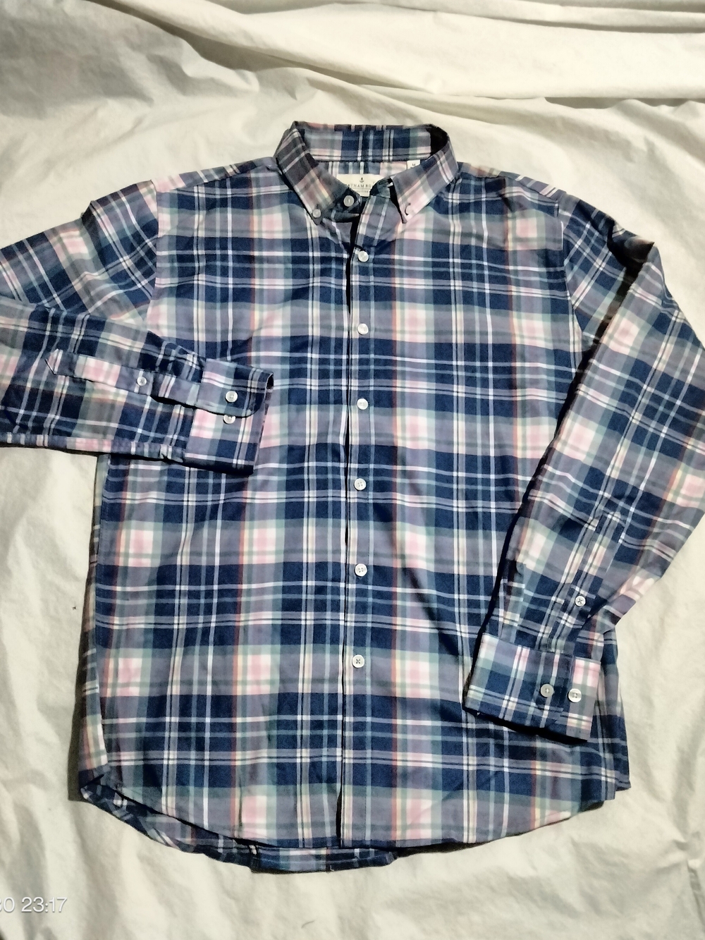 Chatham Road Collection Mens Size M Plaid Long Sleeve Button Shirt Stretch NWT